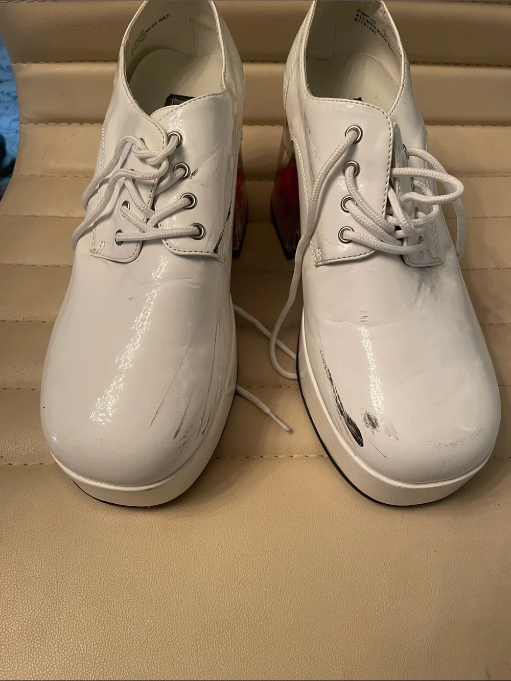 Funtasma white platform with fish heel shoe